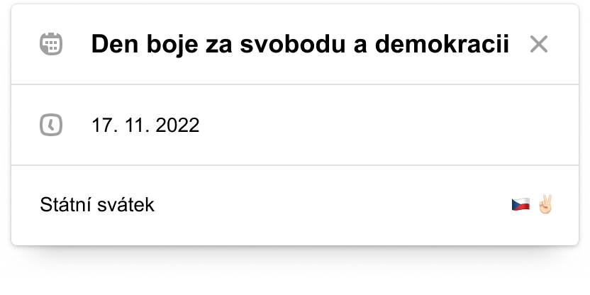 státní svátek v kalendáři